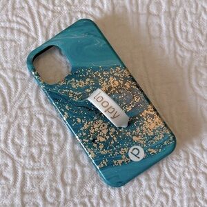 Loopy Case Teal and Gold Splatter Phone Case